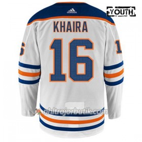 Barn Ishockey Edmonton Oilers Tröja JUJHAR KHAIRA 16 Adidas Vit Authentic